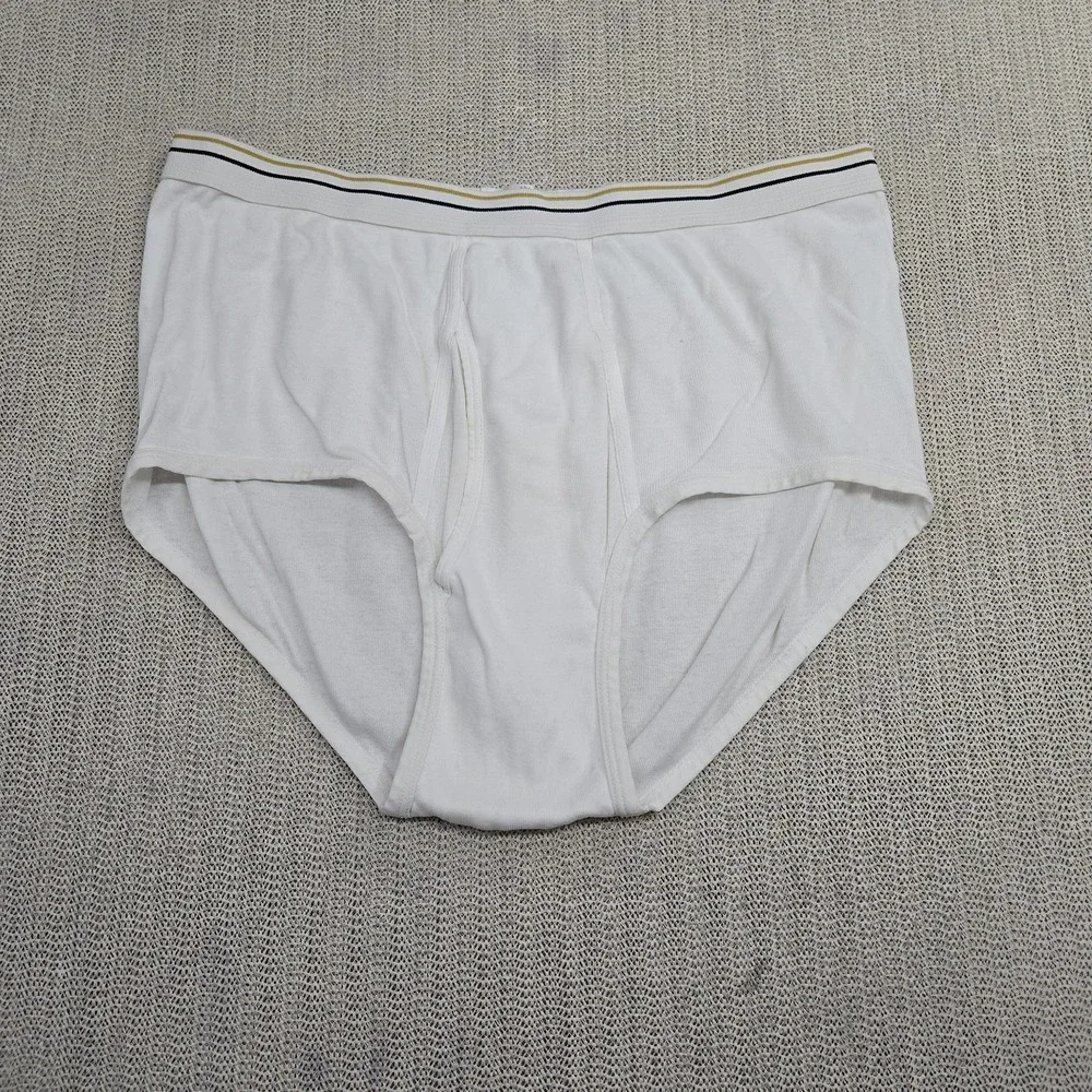 Vtg Stafford Briefs Underwear Mens 2XL 42 White Classic Cotton Comfort Full Cut
